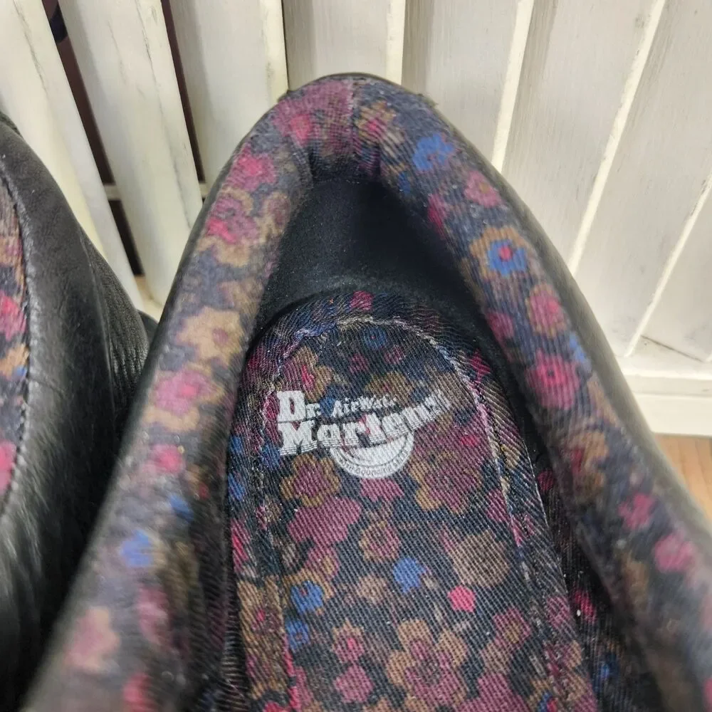 Dr Martens Keani Oxford Shoes Womens Sz 7 Black Leather Chunky Lace Up Platform